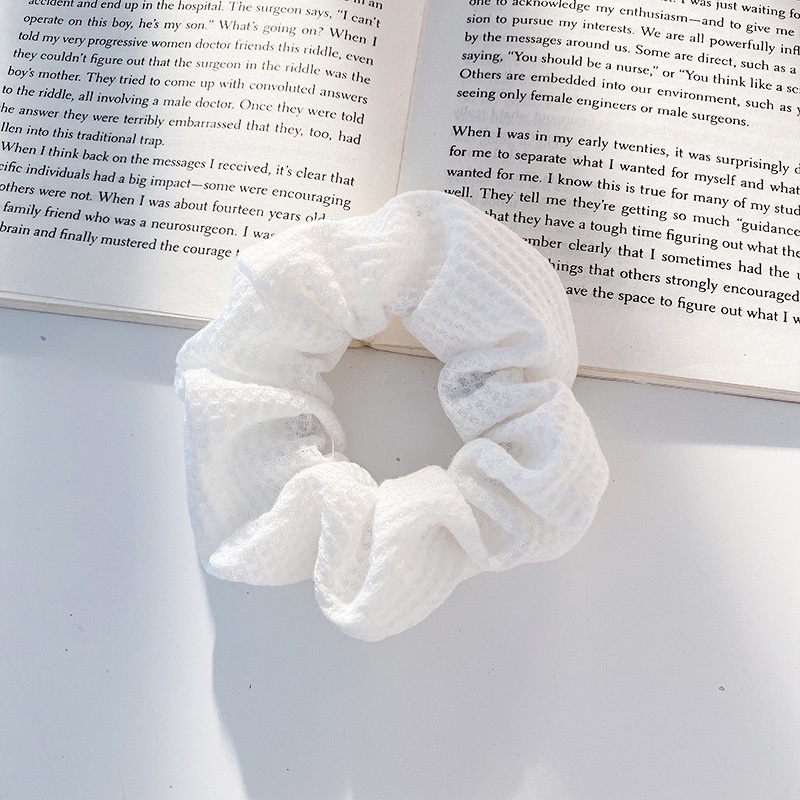 Women's Cloth Lace Scarf Scrunchie Daily Hair Tie Spring Tulip Floral