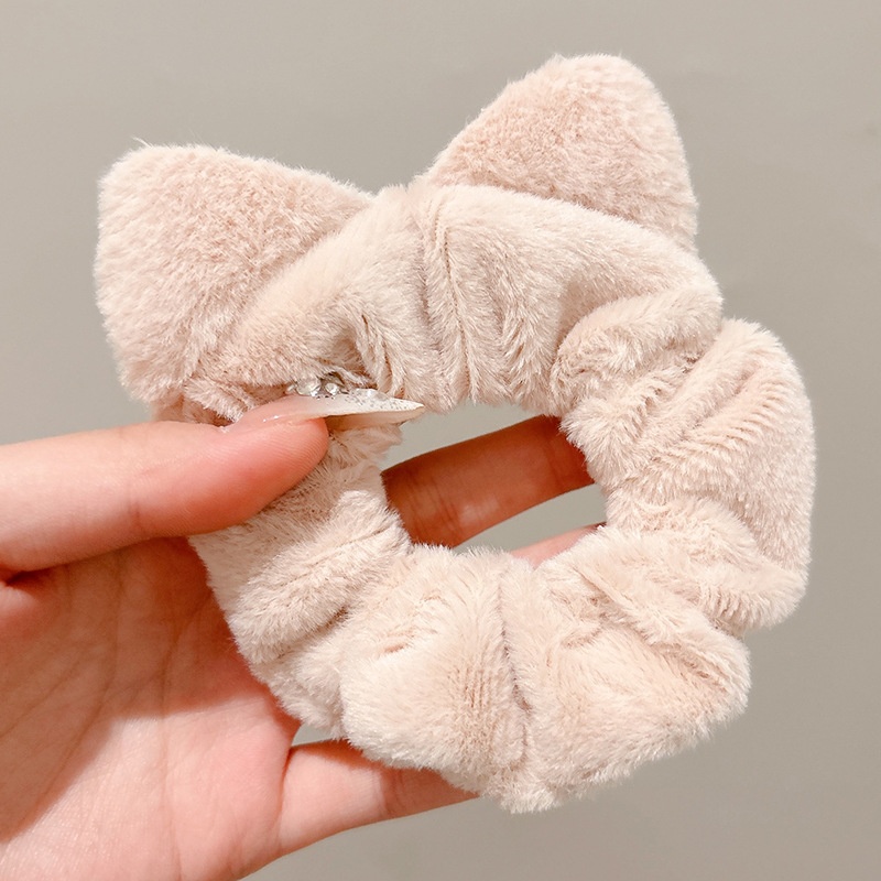 Women's Spring High-End Silky Pleated Pearl Streamer Large Hair Ring