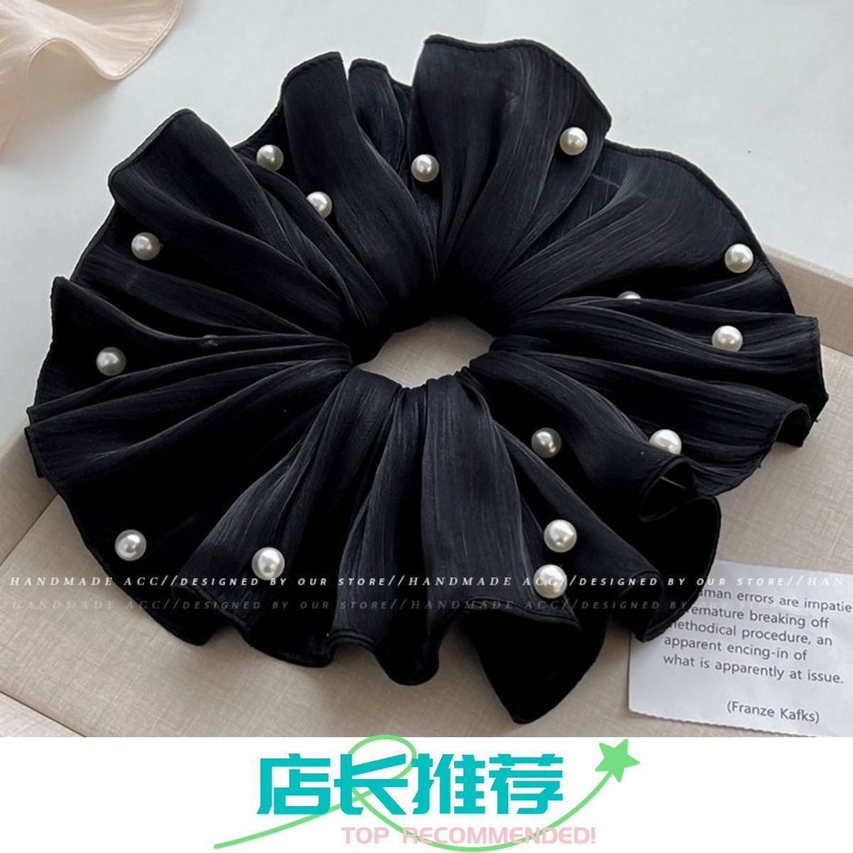 Women's Handmade Spring Ponytail Hair Scrunchie Checkered Fabric