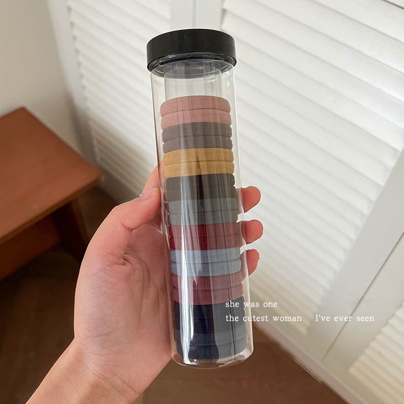 Women High Elastic Cloth Hair Tie No Damage Ponytail Ring Candy Color