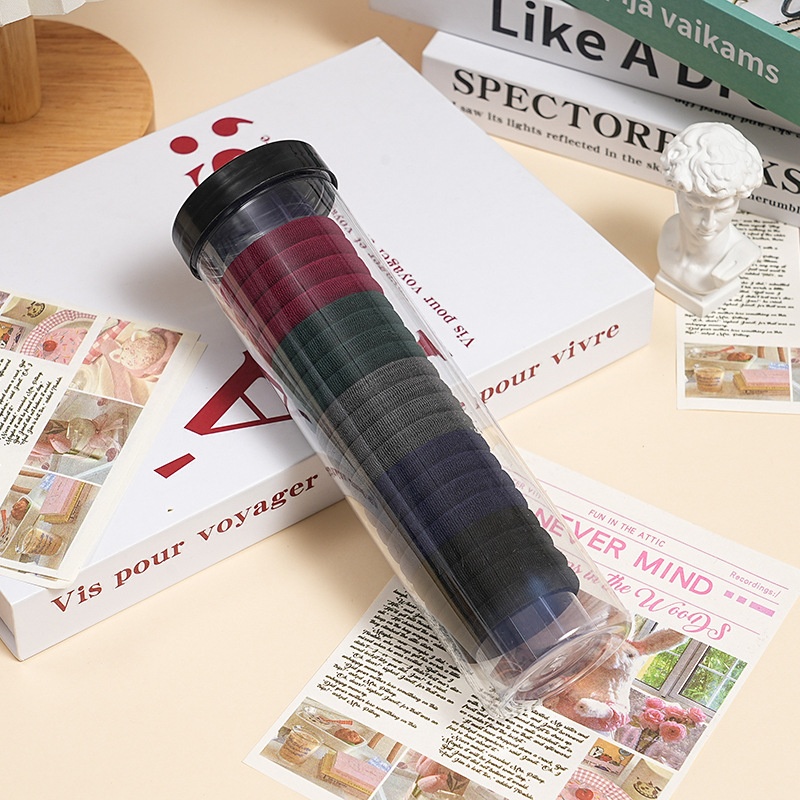 Women High Elastic Seamless Cloth Towel Hair Rings 20pcs Knit Pattern