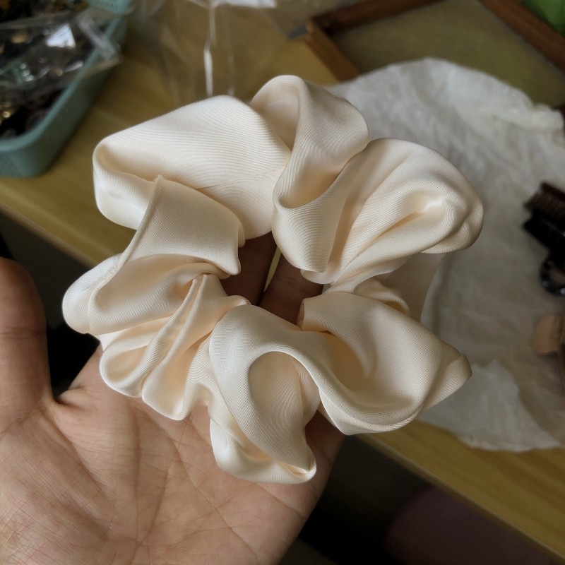 Women's Premium Satin Scrunchie Elegant Hair Tie Basic Solid Colors