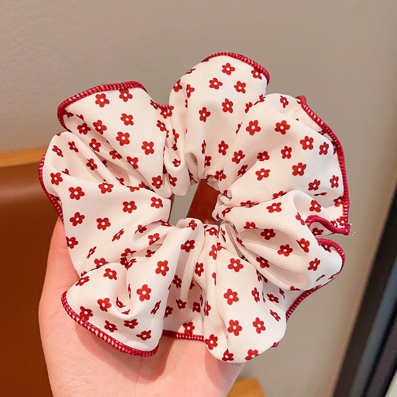 Women's Sweet Summer Bun Hair Scrunchie Irregular Pleated Fabric Tie