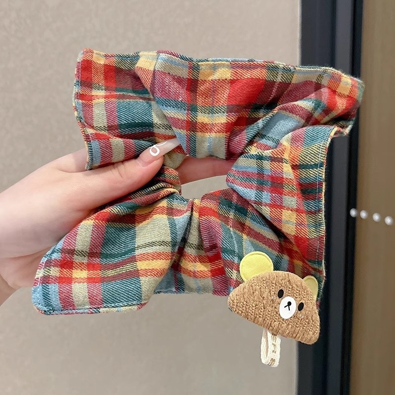 Women's Elegant Square Scarf Scrunchie Chic Cloth Ponytail Hair Tie