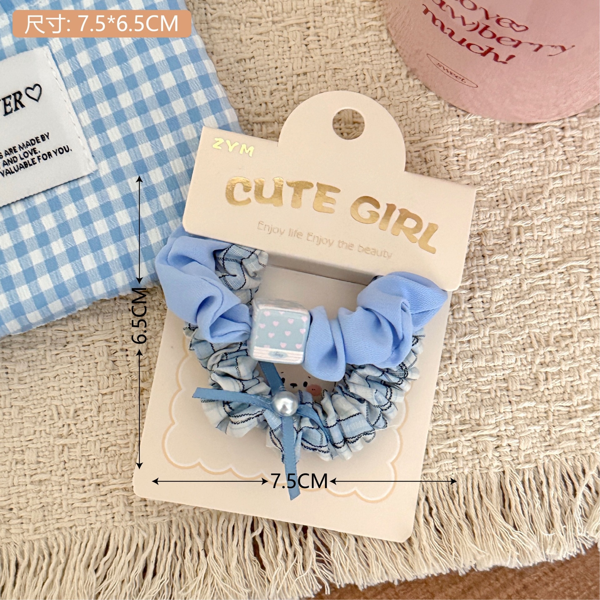 Girls Elastic Fabric Ponytail Holder Hair Bands Sweet Floral Print