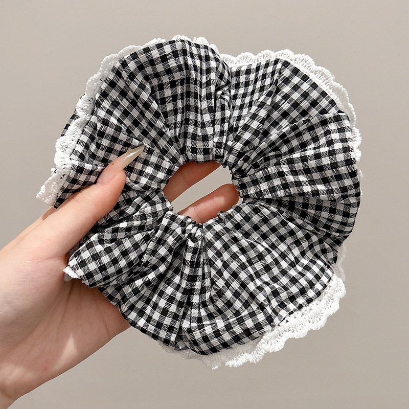 Women's Sweet Bun Scrunchie Hair Tie Multi-layer Lace Knit Cloth