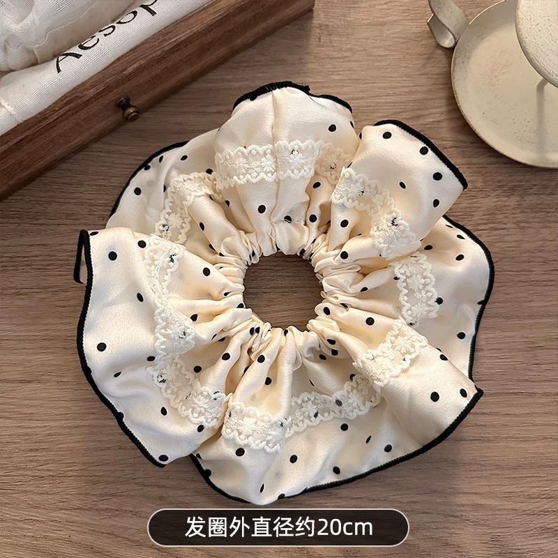 Women's Spring High-End Silky Pleated Pearl Streamer Large Hair Ring