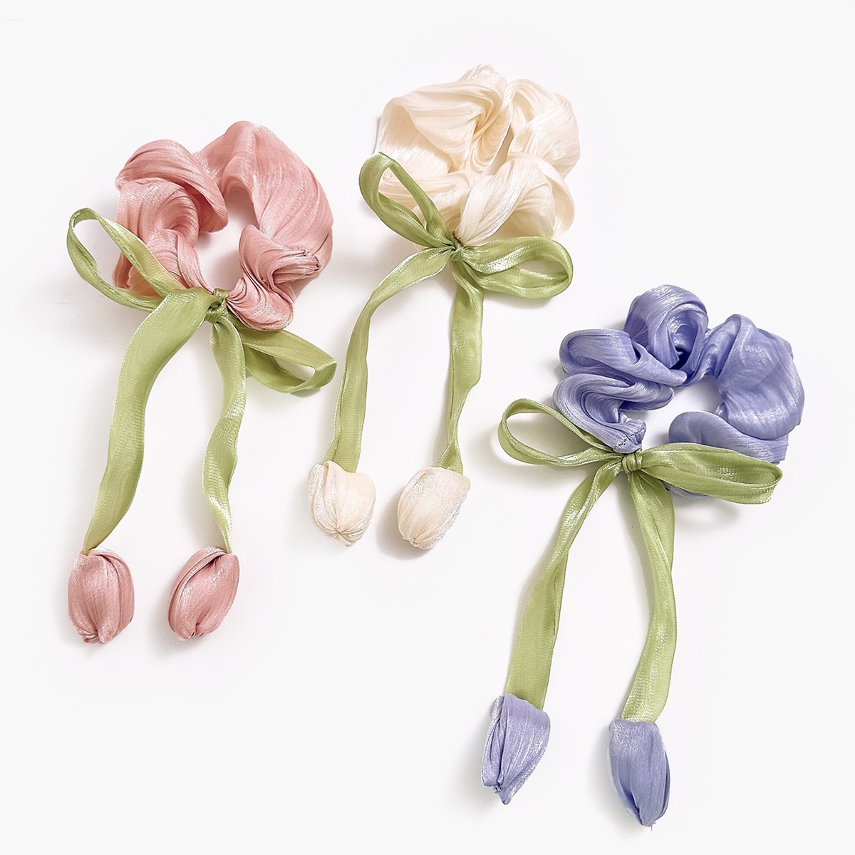 Women's Cute Cloth Hair Tie for Holiday Street Pastoral Tulips
