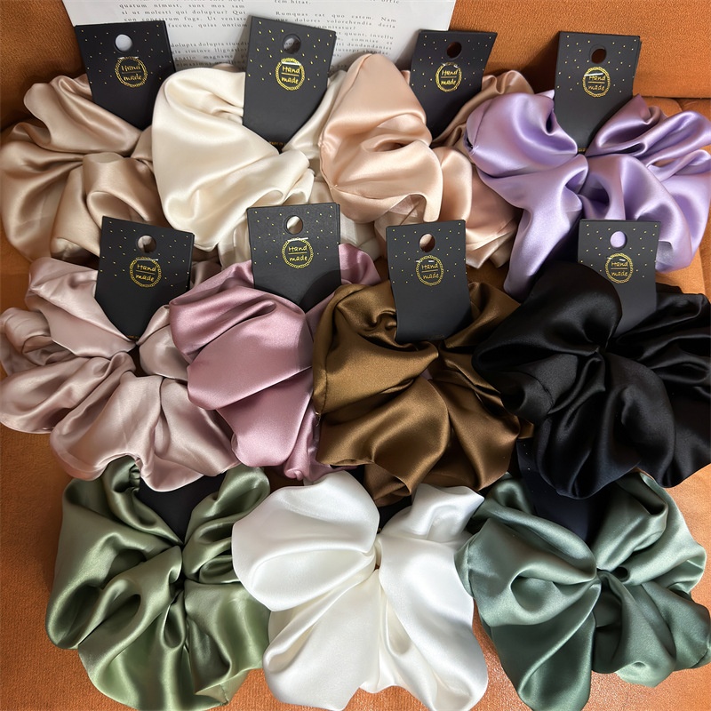 Women's Classic Satin Hair Tie for Daily Holiday Wear Solid Color