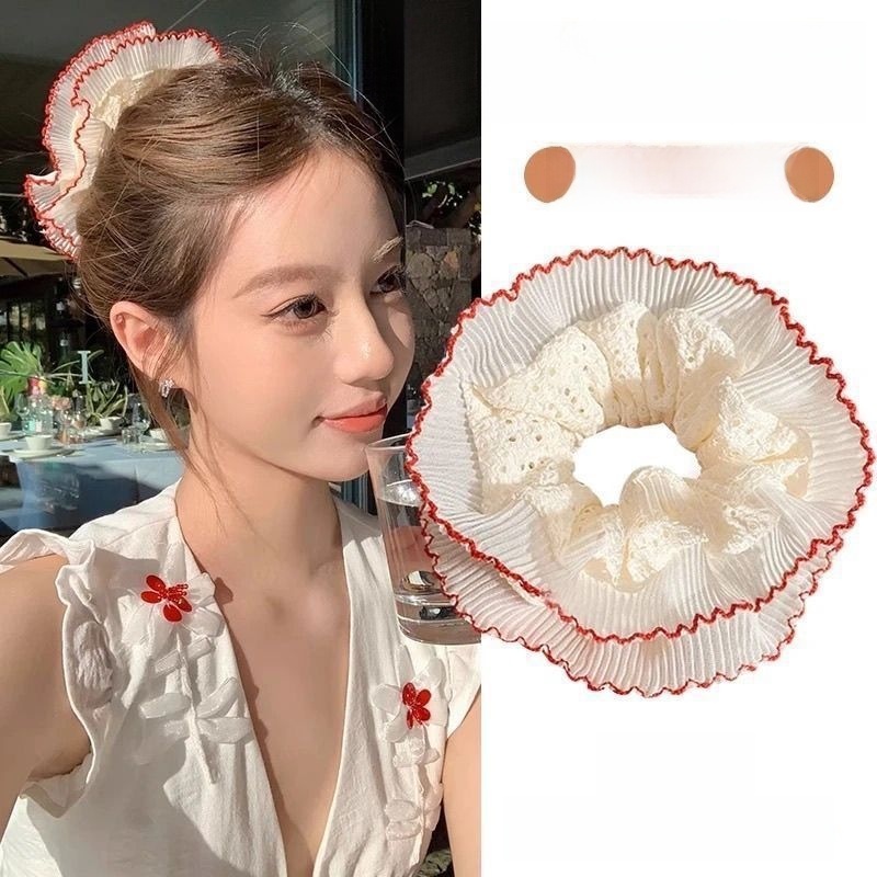 Women's Daily Damage-Free Fabric Hair Tie Floral Polka Dots Bow