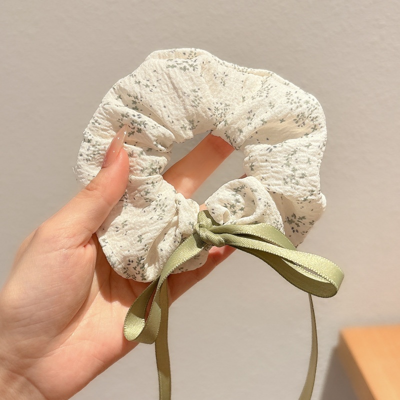 Women's Cloth Lace Scarf Scrunchie Daily Hair Tie Spring Tulip Floral