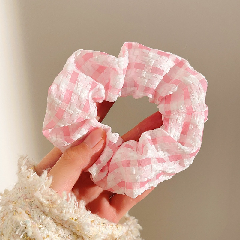 Women's Sweet Lace Ponytail Hair Tie Cloth Scrunchie Coral Lily Floral