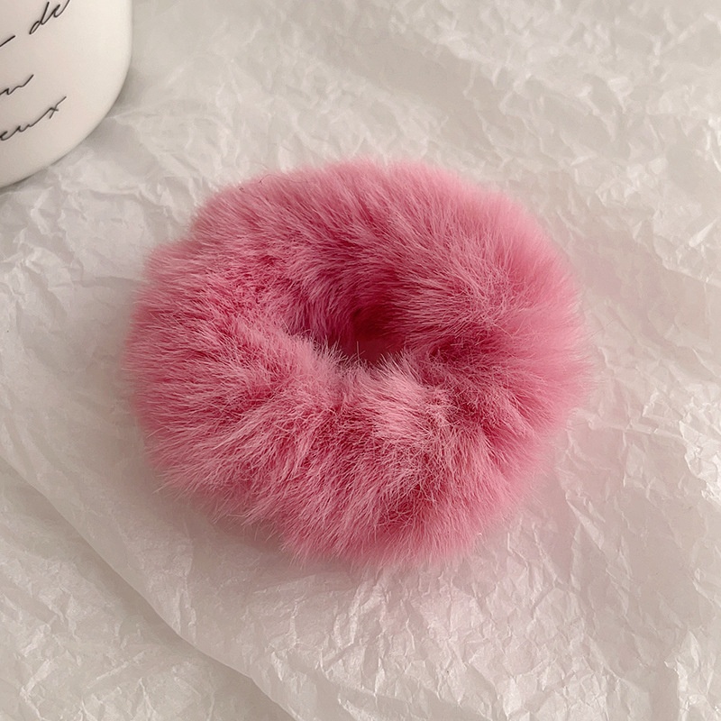 Women's Soft Plush Hair Tie Solid Color Autumn Winter Daily Scrunchie