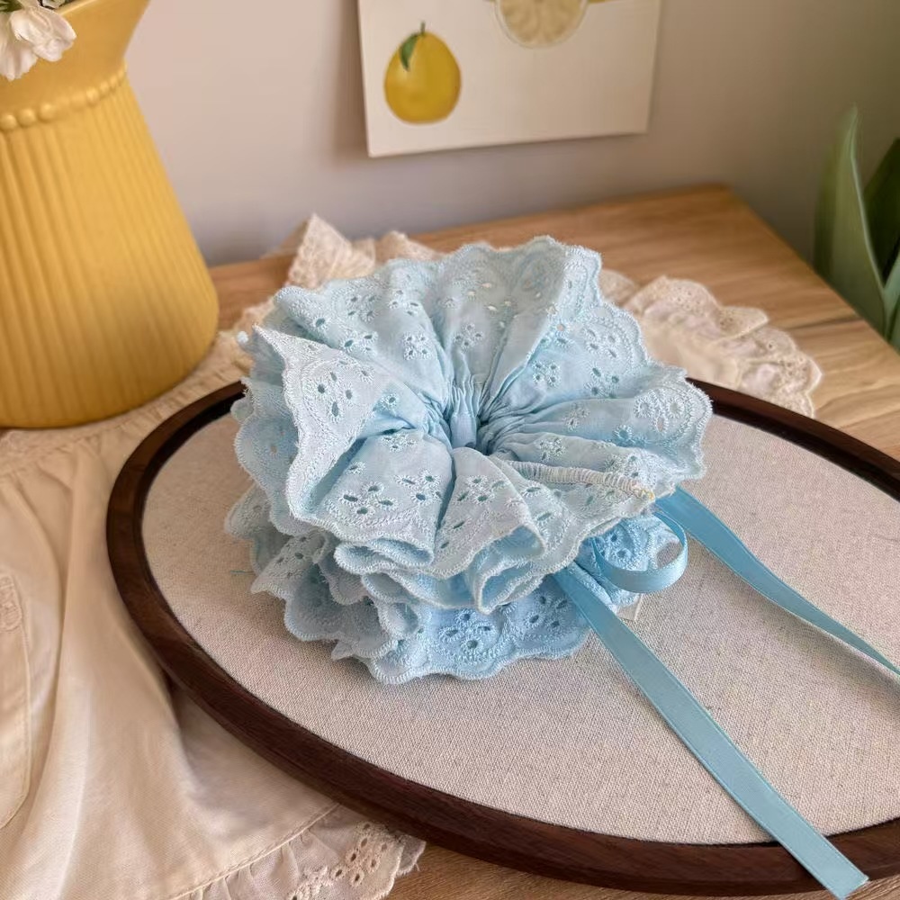 Women's Spring Summer Elegant Bowknot Hair Tie Sweet Lace Pattern