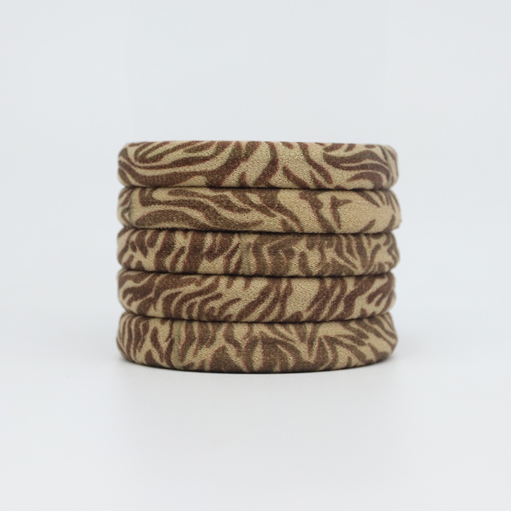 Women's High Elastic Knit Towel Hair Bands Daily Wear Leopard Print