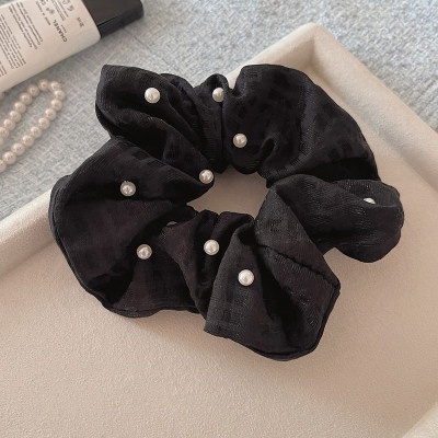 Women Spring Summer Cloth Hair Scrunchie Tie Romantic Polka Dot Lace