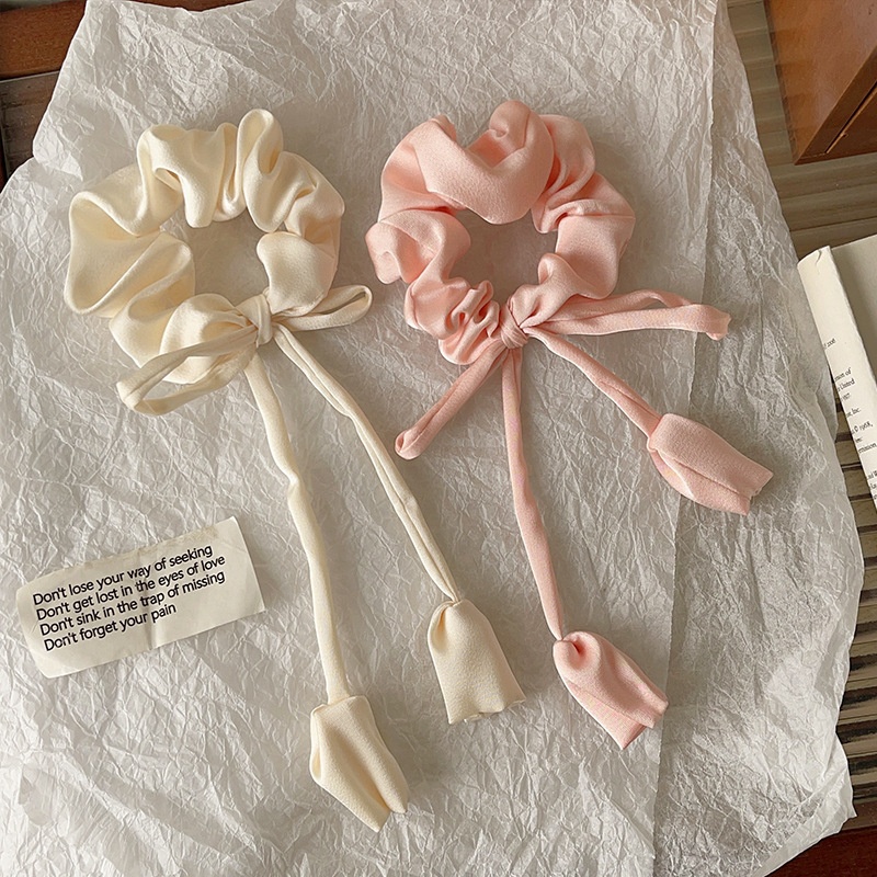 Women's Sweet Daily Fabric Hair Scrunchie Solid Color Flower