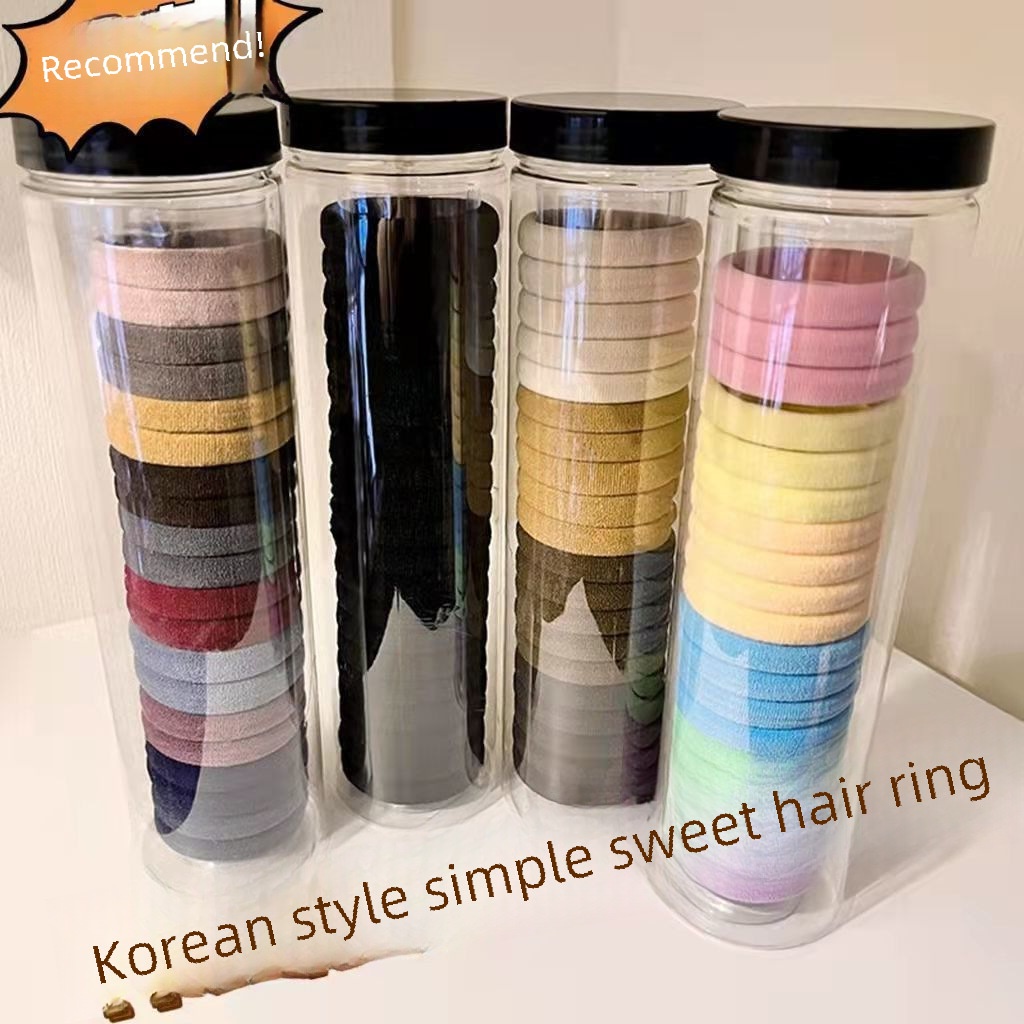Women High Elastic Seamless Cloth Towel Hair Rings 20pcs Knit Pattern