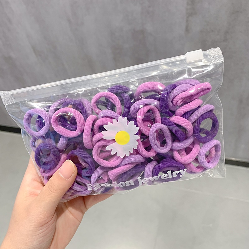 Girls High Elastic Seamless Hair Ties Nylon Towel Ring Rubber Bands