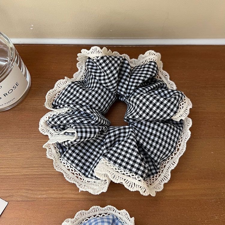 Women's Cloth Lace Scarf Scrunchie Daily Hair Tie Spring Tulip Floral