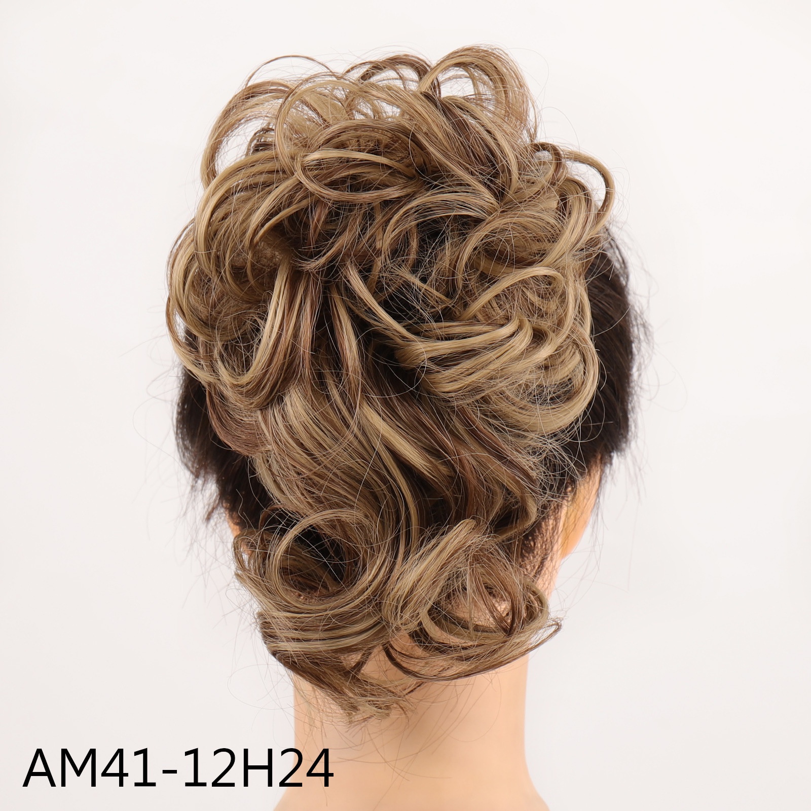 Women Daily Updo Messy Bun Hair Ring High Temp Silk Natural Texture