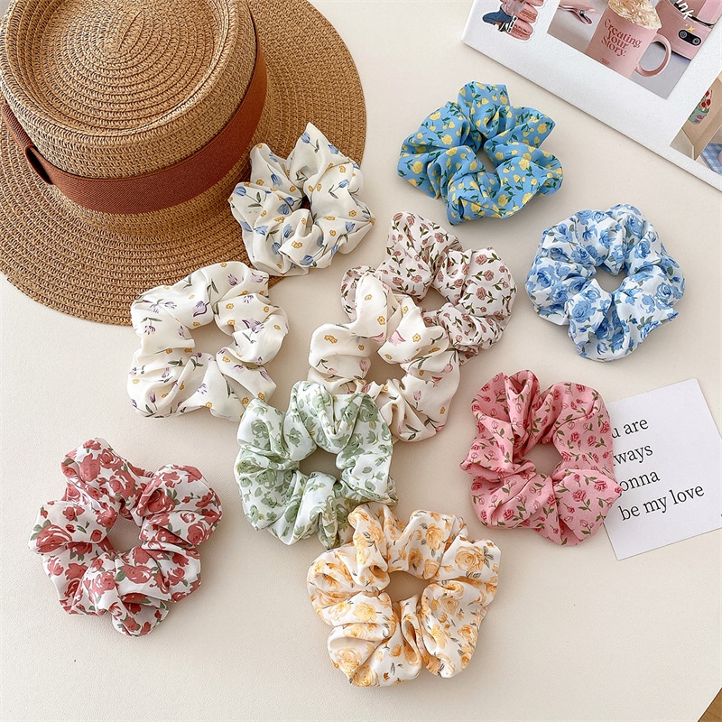 Women's Daily Handmade Cloth Hair Tie Sweet Flower Horse Print