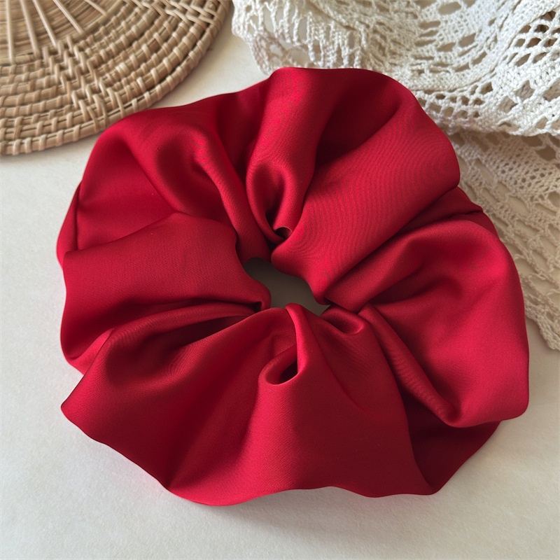 Women's Premium Satin Large Hair Bands Autumn Winter Solid Color