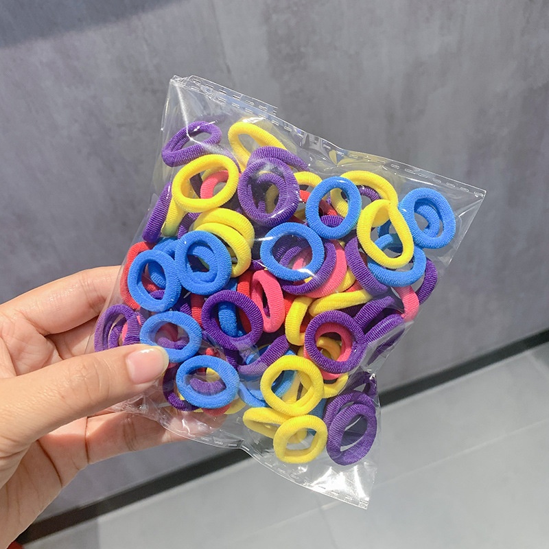 Girls High Elastic Seamless Hair Ties Nylon Towel Ring Rubber Bands