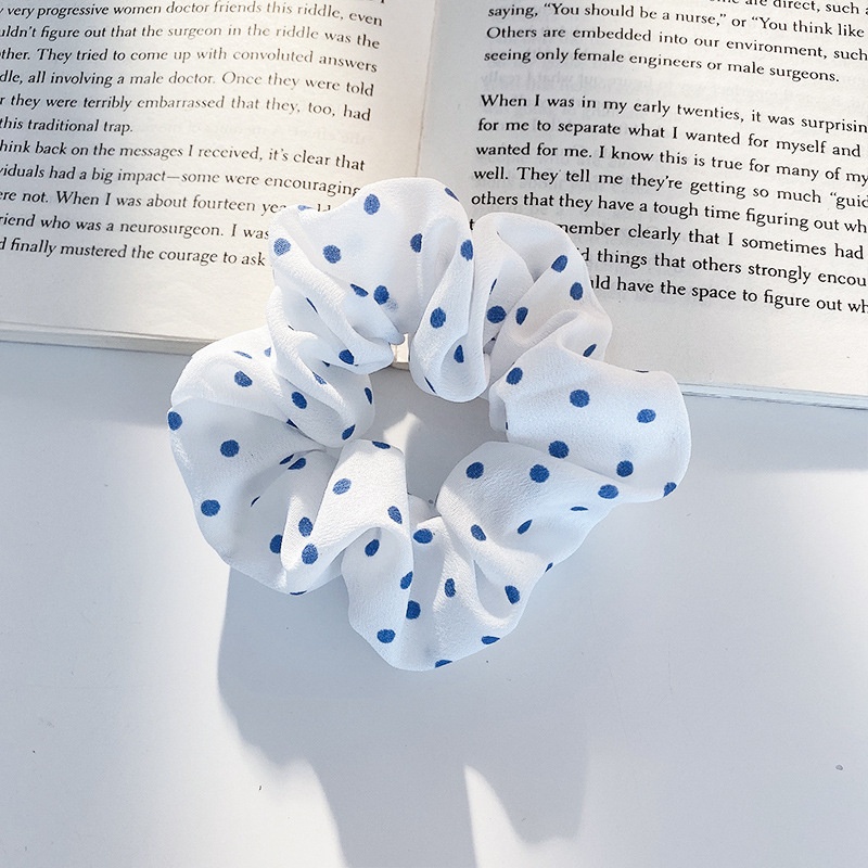 Women Daily Oversized High Elastic Lace Hair Scrunchie Elegant Floral