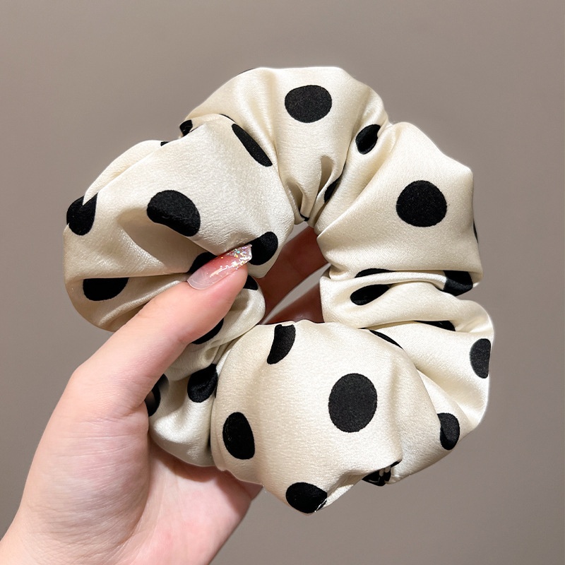 Women's Spring High-End Silky Pleated Pearl Streamer Large Hair Ring