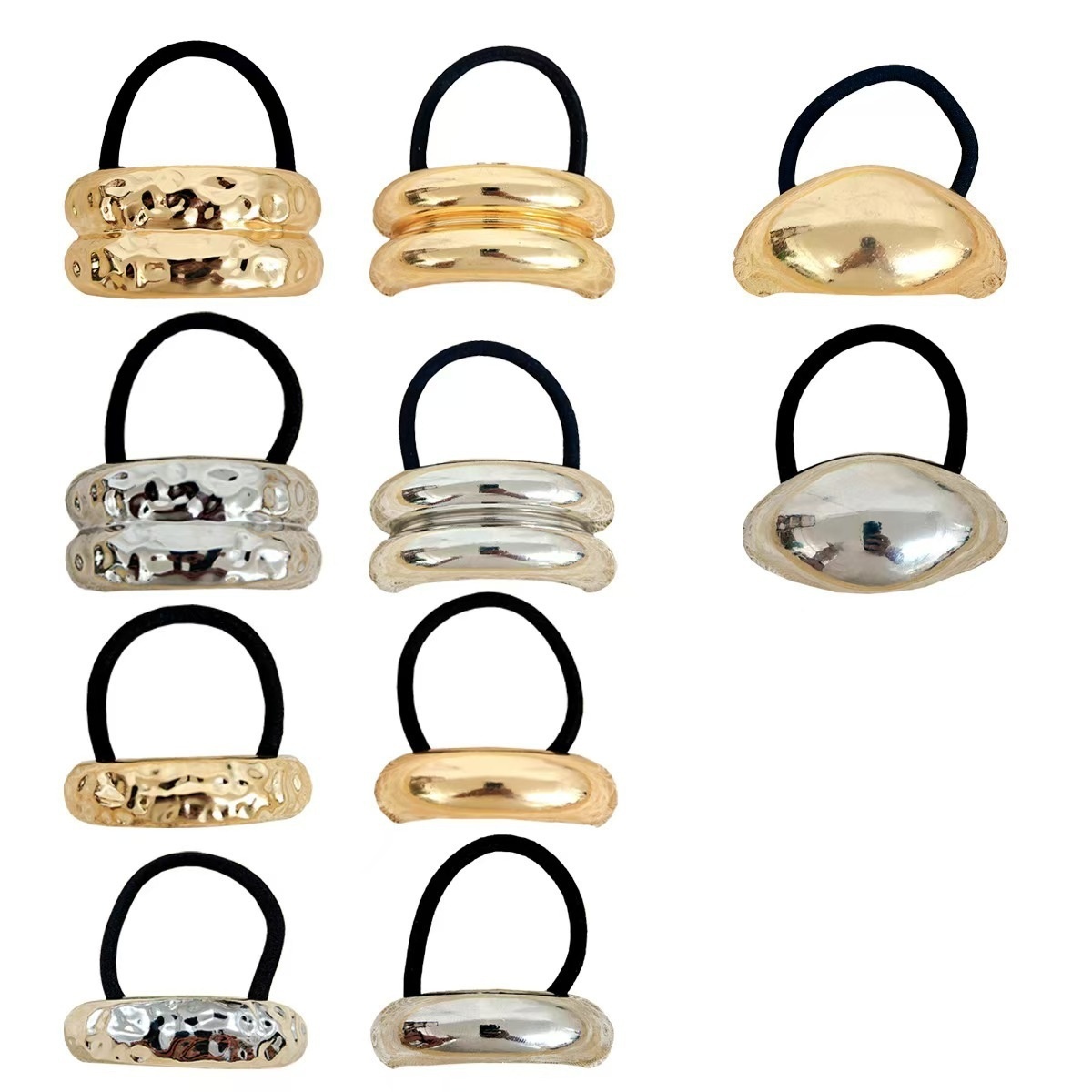 Women's Smooth Alloy Arc Ponytail Holder Minimalist Metallic