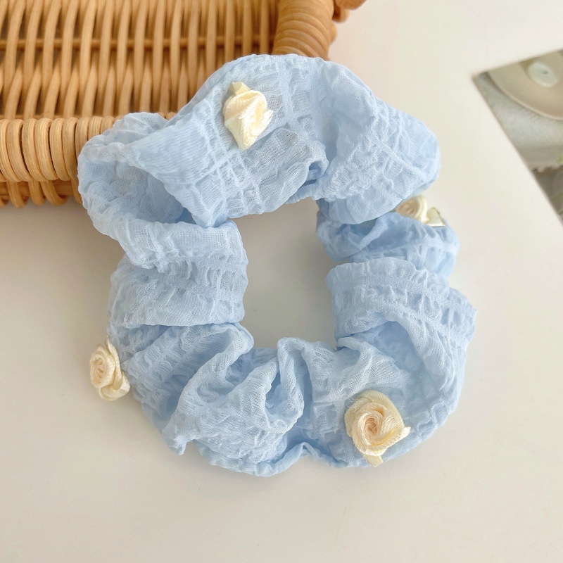 Women's Spring High-End Silky Pleated Pearl Streamer Large Hair Ring