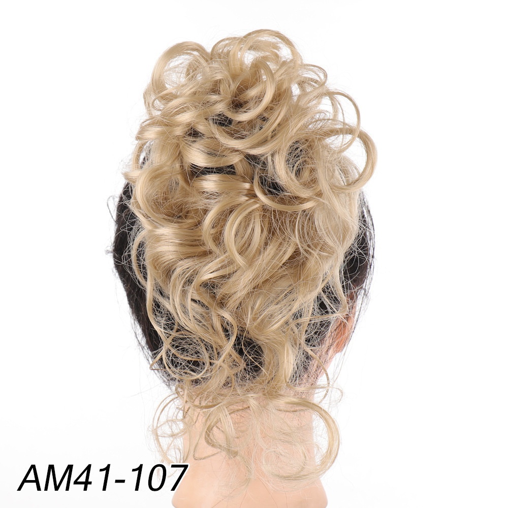 Women Daily Updo Messy Bun Hair Ring High Temp Silk Natural Texture