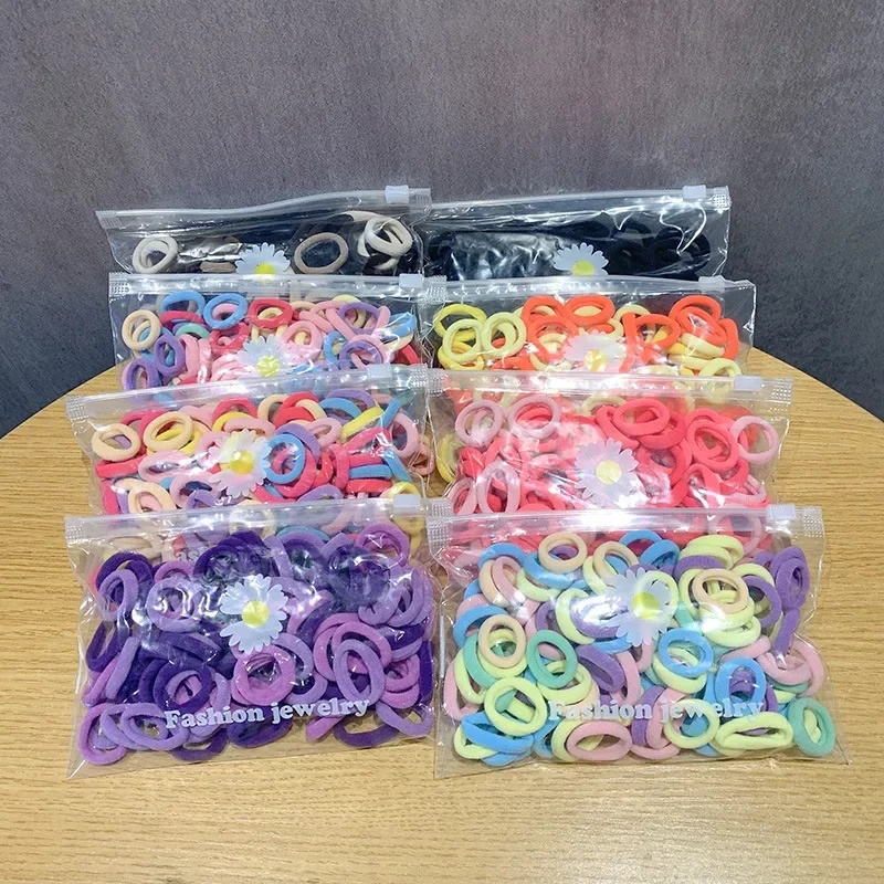 Girls High Elastic Seamless Hair Ties Nylon Towel Ring Rubber Bands