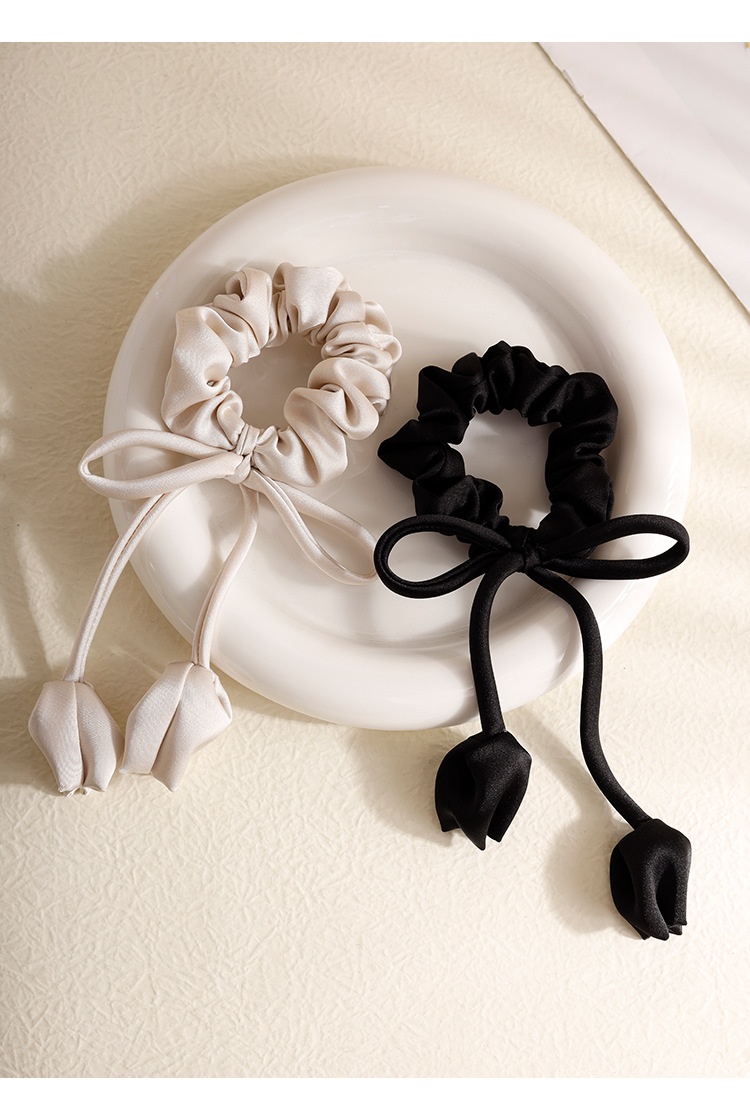 Women's Sweet Cloth Hair Tie Solid Color Flower Bow Knot Daily Accessory
