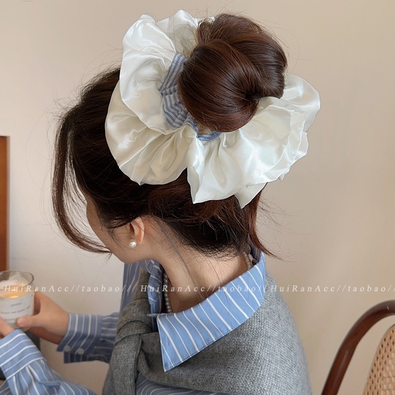 Women's Sweet Bun Scrunchie Hair Tie Multi-layer Lace Knit Cloth