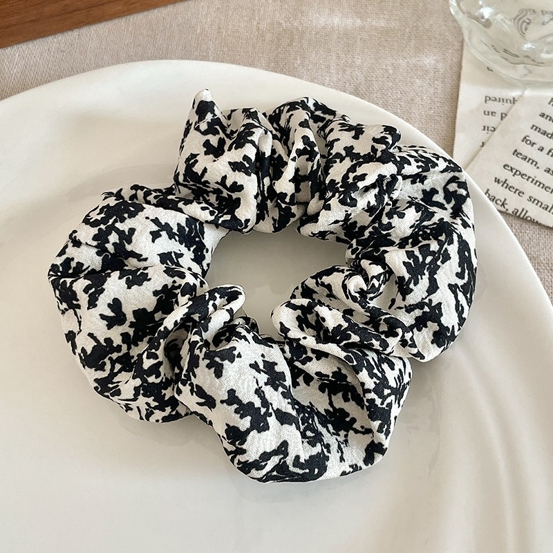 Women Daily Oversized High Elastic Lace Hair Scrunchie Elegant Floral