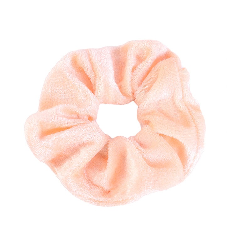 Ladies Winter Gold Velvet Bun Hair Scrunchies Ethnic Plaid Pattern