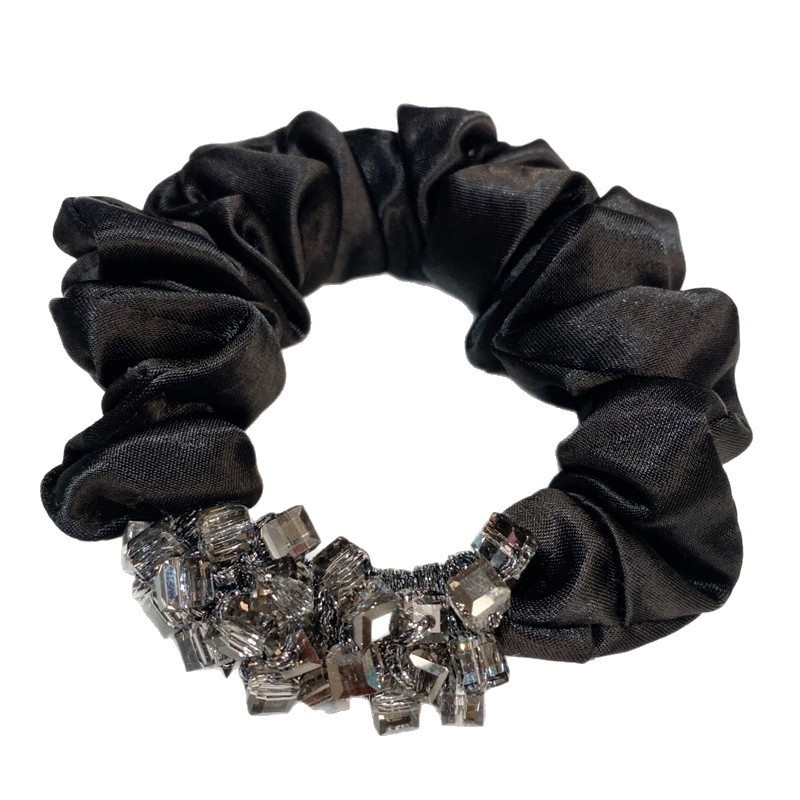 Women's Crystal Beaded Satin Elastic Hairband Multi-color Floral