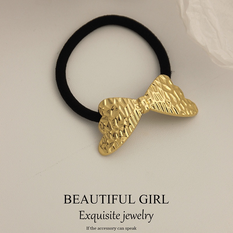 Women's Versatile Retro Alloy Elastic Hair Ties Round Cold Tone