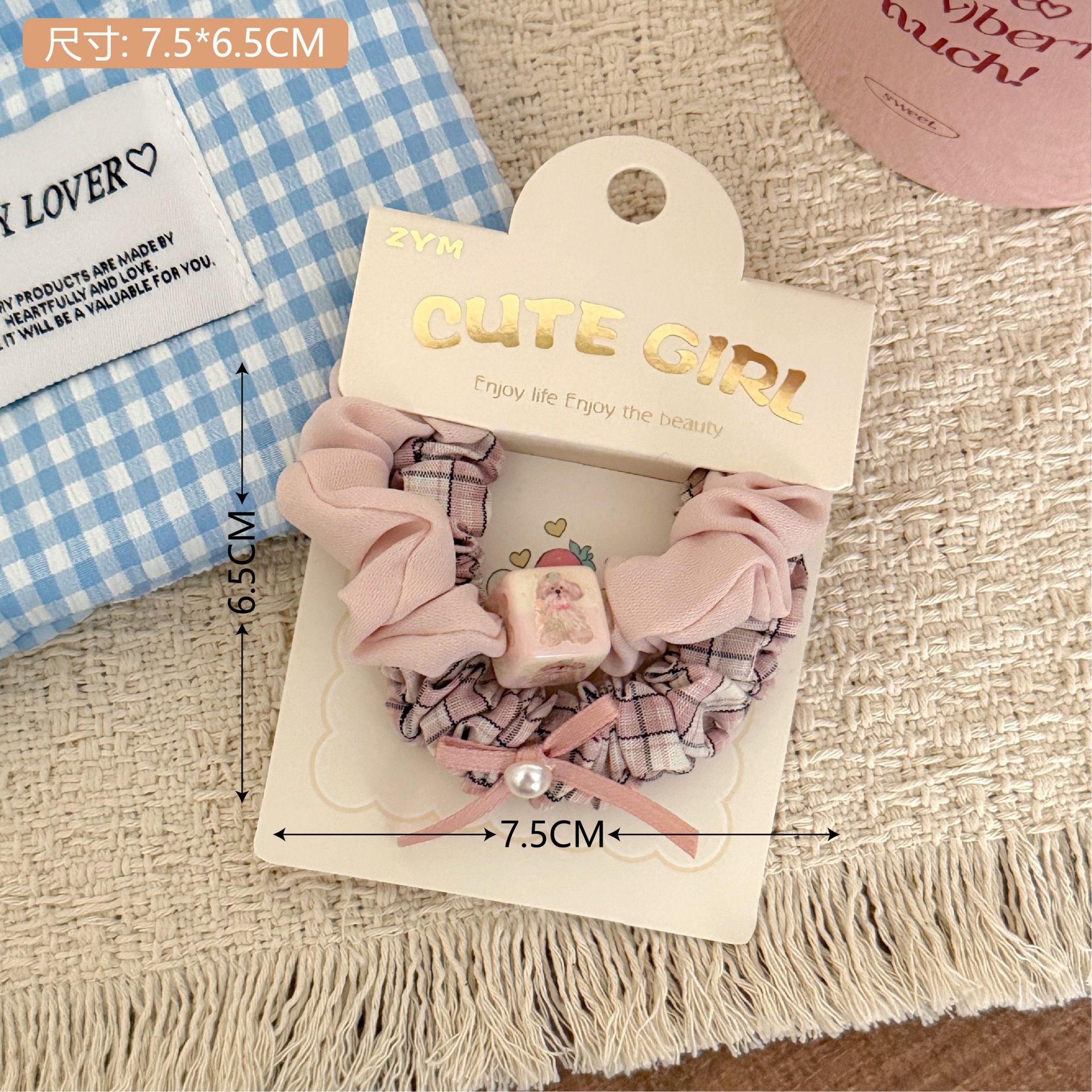 Girls Elastic Fabric Ponytail Holder Hair Bands Sweet Floral Print