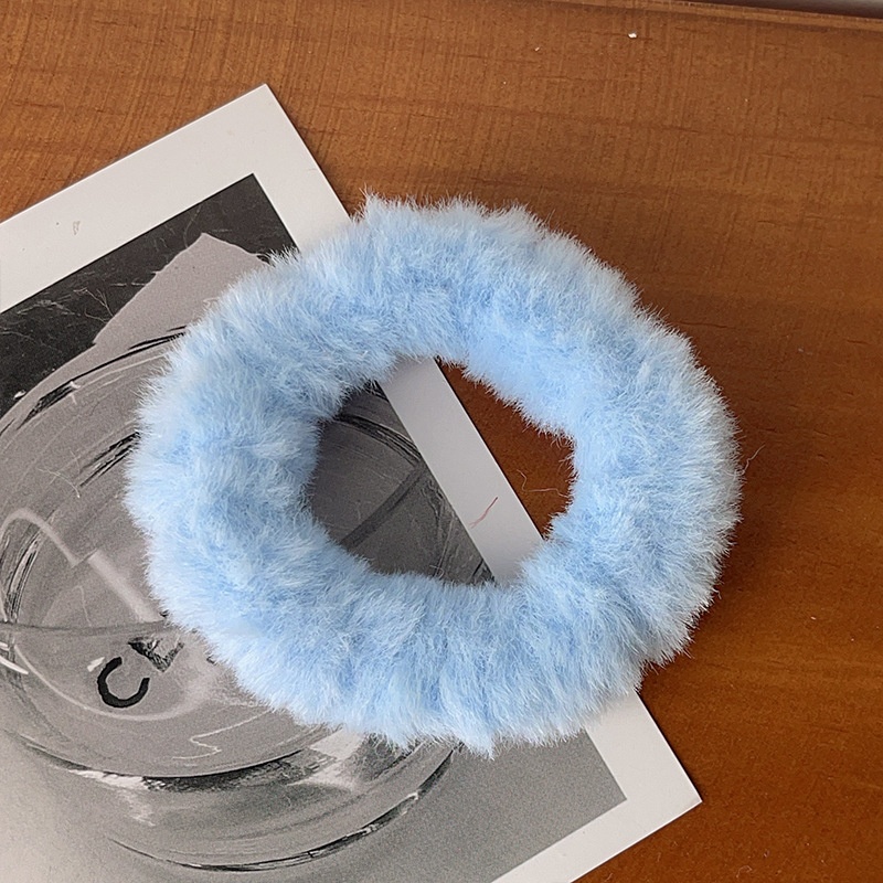 Women's Autumn Winter Plush Elastic Ponytail Scrunchies Candy Color