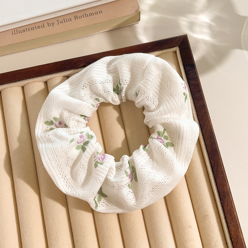Women's Daily Sweet Rib-Knit Lace Hair Tie Solid Flower Lattice