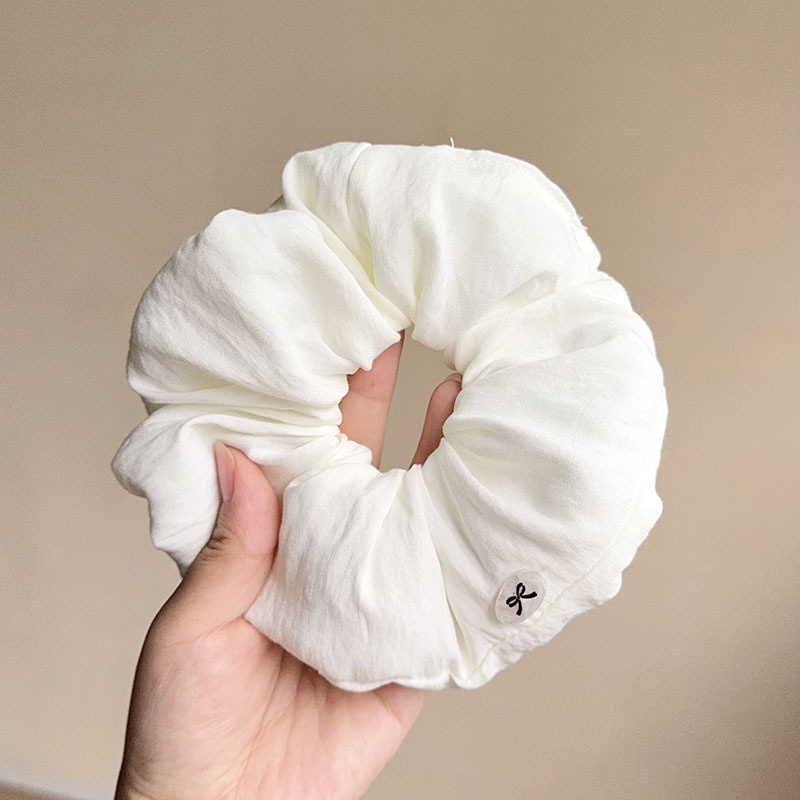 Women Spring Summer Cloth Hair Scrunchie Tie Romantic Polka Dot Lace