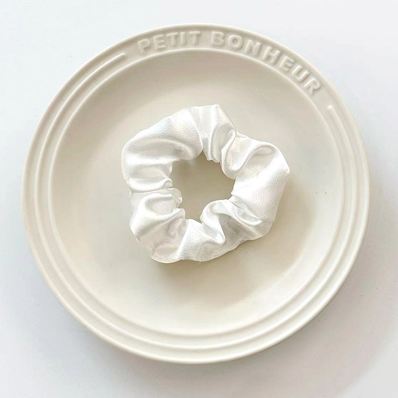 Women's Summer Fabric Scrunchie Pleated Plaid Leopard Hair Tie