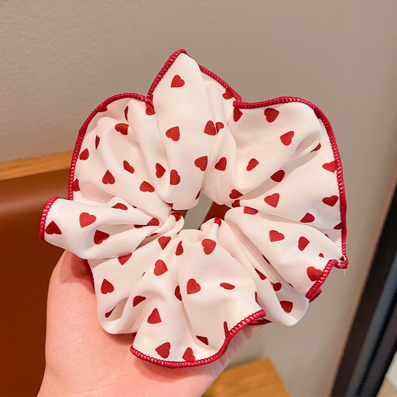 Women's Sweet Summer Bun Hair Scrunchie Irregular Pleated Fabric Tie