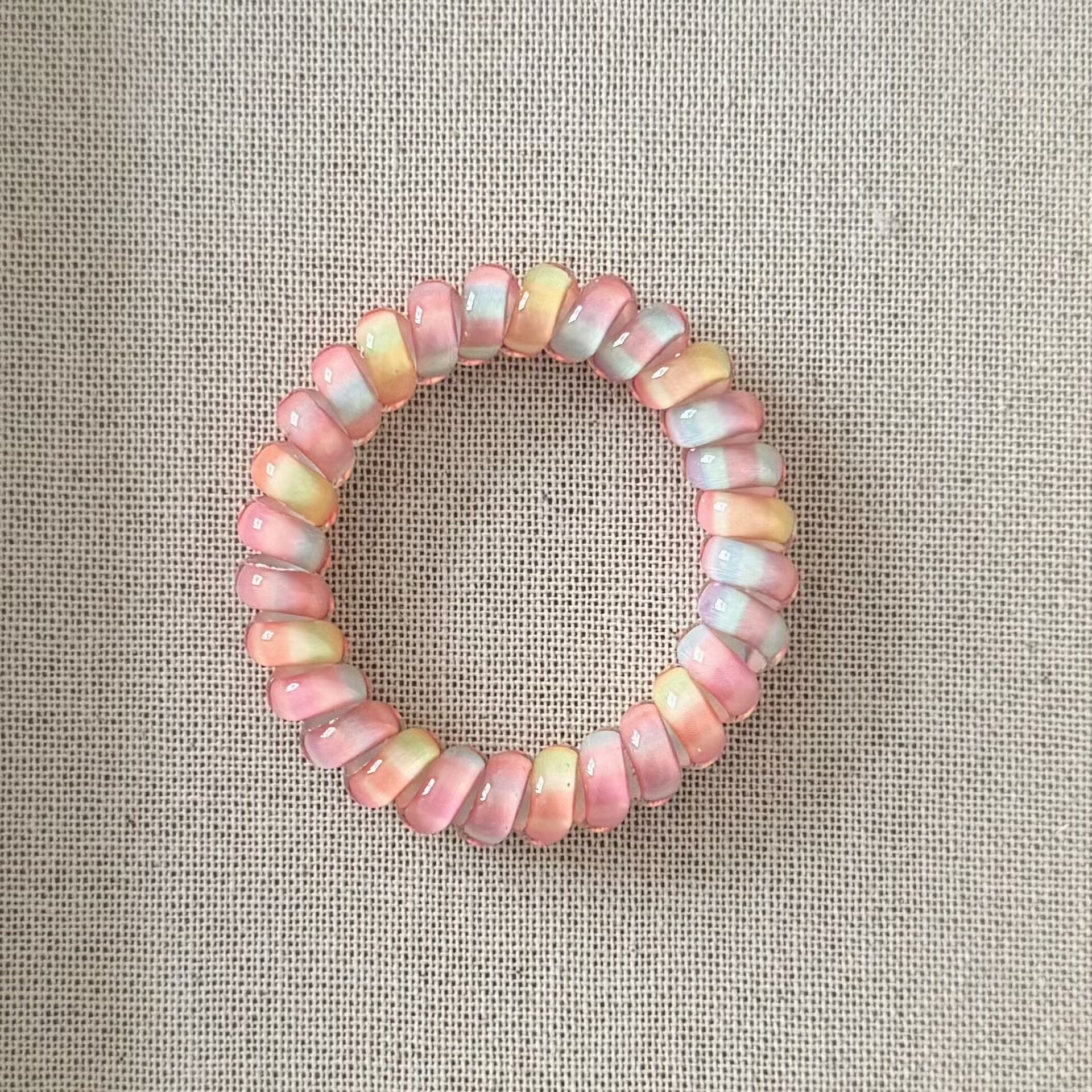 Girls Simple Telephone Cord Ponytail Hair Ties Summer Fresh Jelly Color