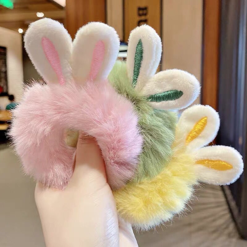 Women's Daily Plush Hair Tie Cute Fashion Bunny Ears Scrunchie