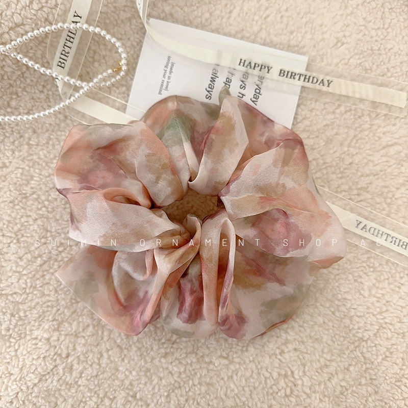 Women's Flower Hair Tie Sweet Street Style Grey Pink Floral Pattern