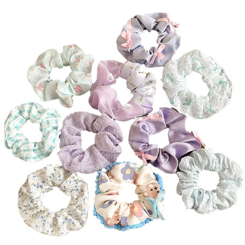 Women's Daily Sweet Rib-Knit Lace Hair Tie Solid Flower Lattice